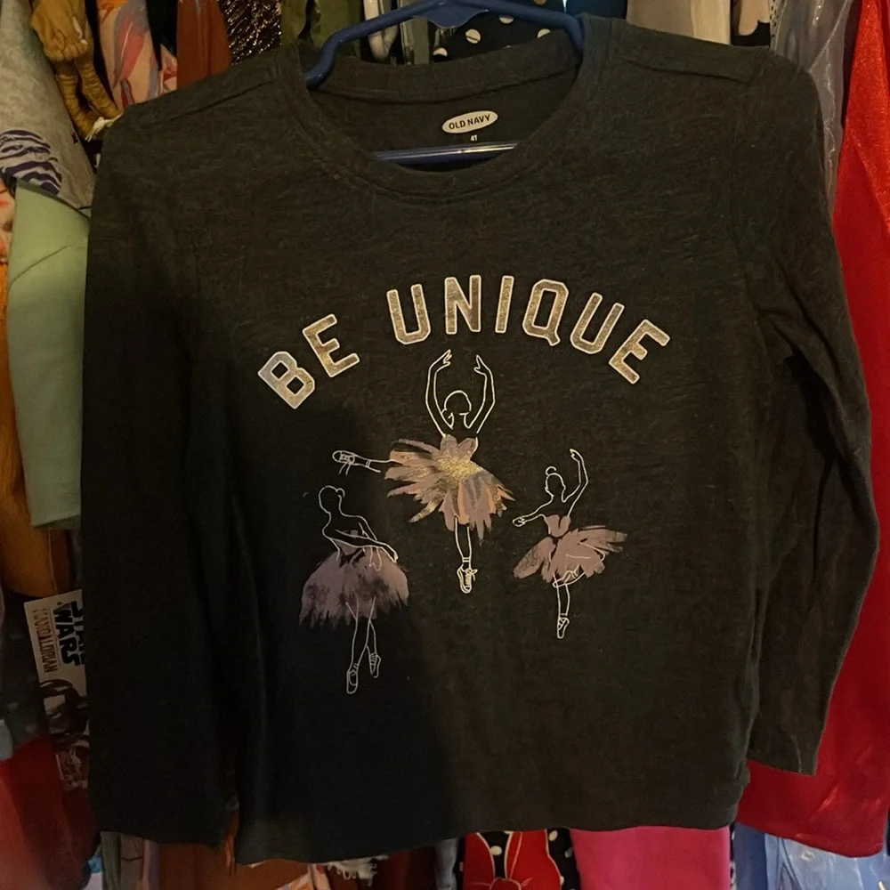 Old Navy Kids Long Sleeve Tees - Rainbow & Ballerina Designs
